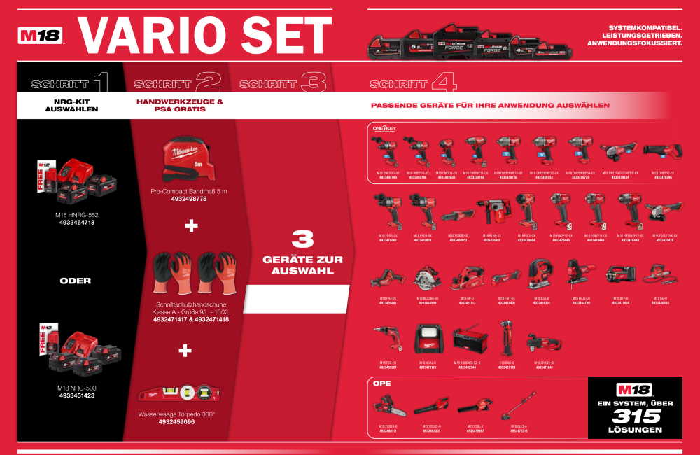 Milwaukee M18 VARIOSET