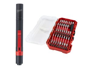 MILWAUKEE schlagfeste Bits inklusive Leuchte SHOCKWAVE™ SET 39-teilig
