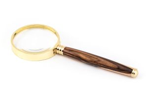 Vergrößerungsglas Selbstbausatz GOLD, Lieferung ohne Holz.