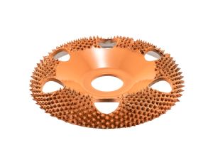 SABURRTOOTH 100 mm Frässcheibe, gewölbt, gelocht, sehr grob/orange