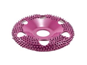 SABURRTOOTH 100 mm Frässcheibe, gewölbt & gelocht, extrem grob/lila